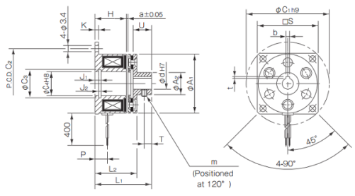 A product measurement diagram for 112 model spring actuated brakes with a type-11 armature